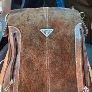 Brown vintage velvet prada bag